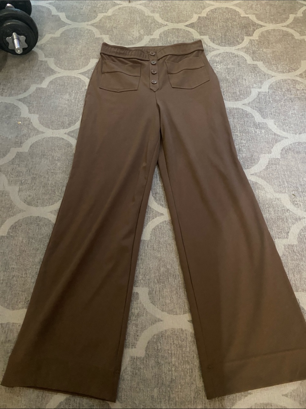 HALARA Wide-Leg High-Waist Pants in Brown
